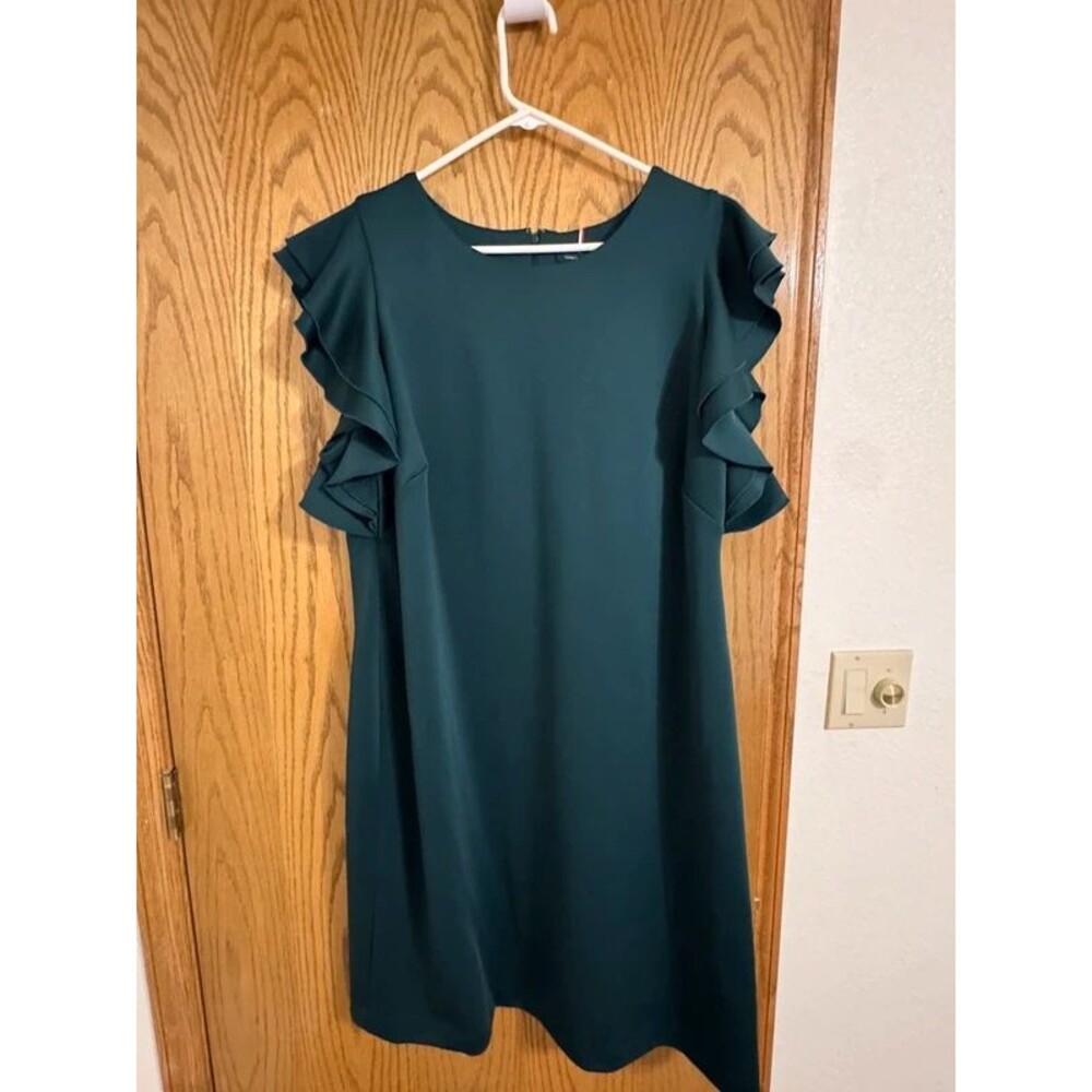 Tommy Hilfiger Flutter Sleeve Dress NWT Size 18W Emerald Green